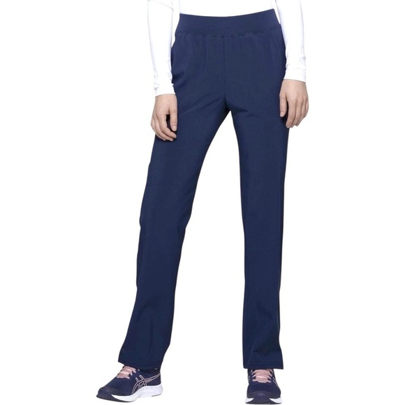 Heart Soul Pants - HeartSoul Women’s Mid Rise Pull On Scrub Pant Style HS075P Navy Blue Petite Med